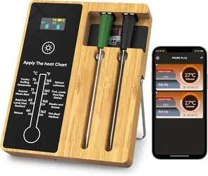 Wireless Meat Thermometer with 2 Meat Probes,Bluetooth Meat Thermometer Wireless for Turkey Beef Lamb,400Ft Range Digital Food Thermometer for Monitor