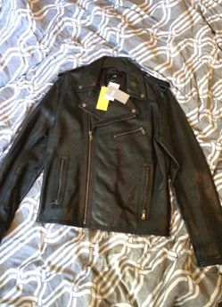 Leather biker jacket