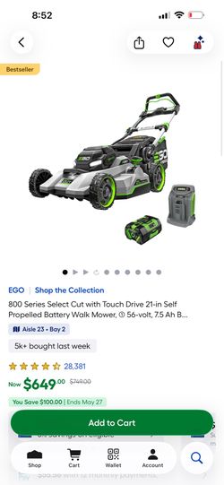 EGO 800 Series Select Cut with Touch Drive 21‑in Self Propelled Mower