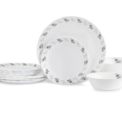 Cello Regal Dinnerware Set of 18 pieces, Service for 6, Chip & Scratch Resistant, Lightweight Round Plates and Bowls Set, Microwave & Dishwasher safe,