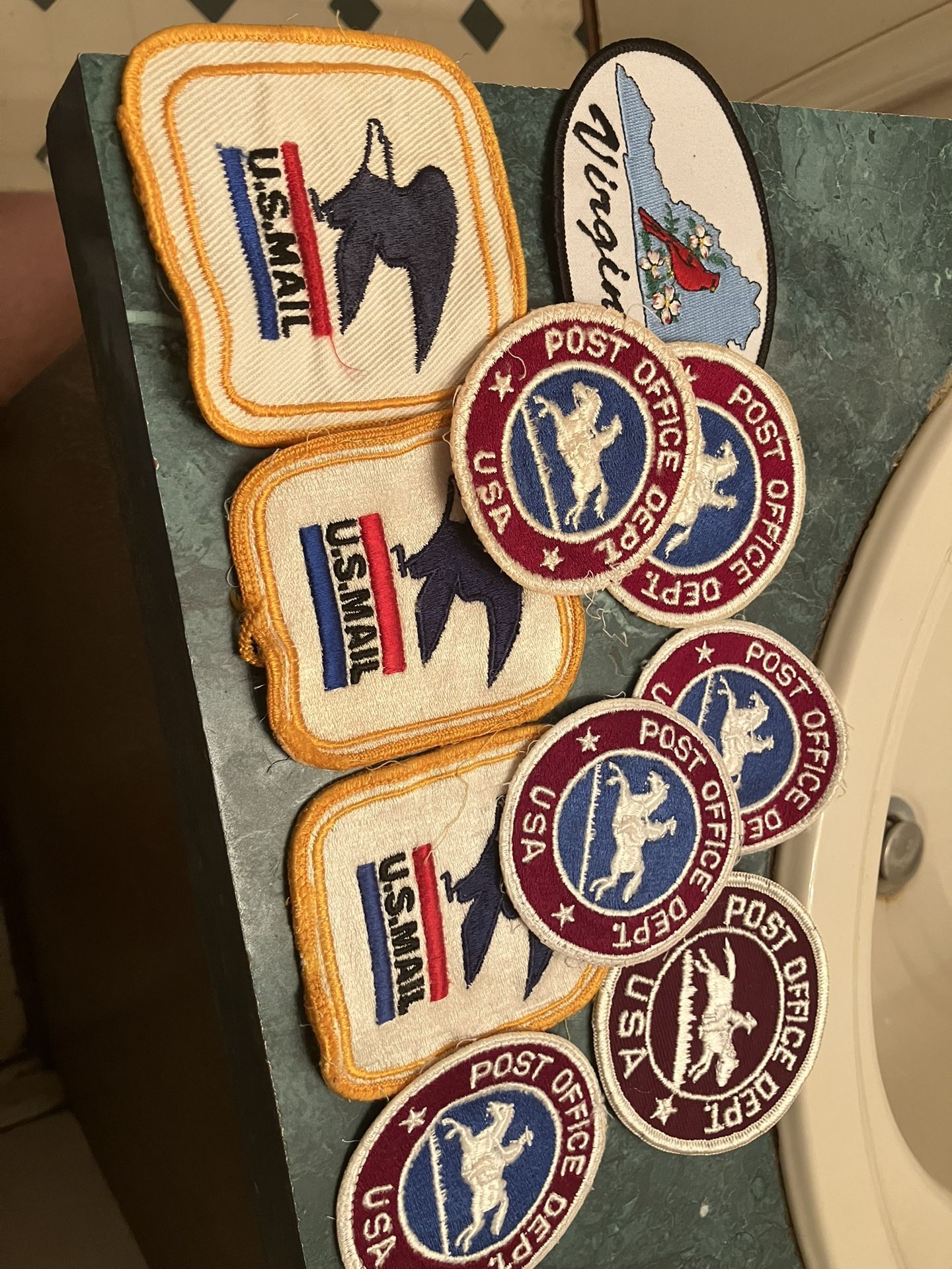 Lot of TEN (10) Diff - VINTAGE - Mail Shoulder Patches - VIRGINIA -
