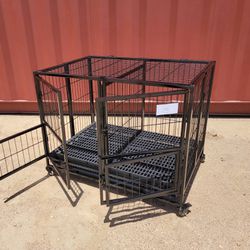 37” Medium Heavy-Duty Dog Crate Cage , Foldable , Stackable Up To 3-Tiers With Removable Divider (New)  📦 