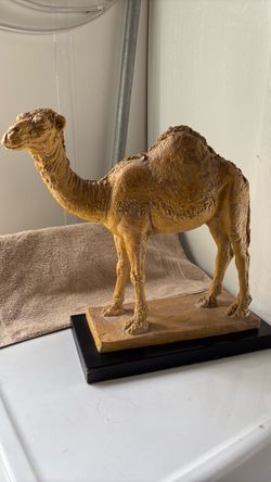Camel Figurine Statue on Black Base