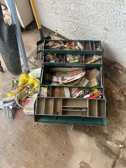 Vintage fishing lures and hooks