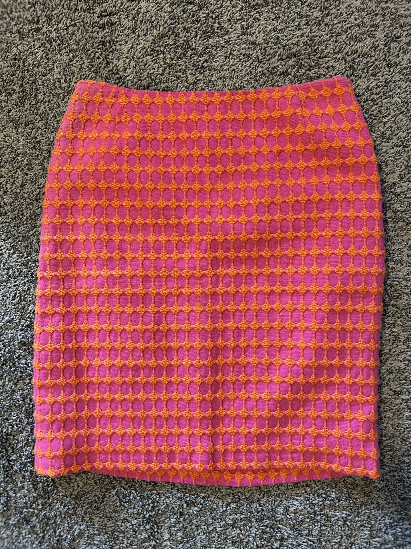 Tocca Pink and Orange Knee-Length Pencil Skirt
