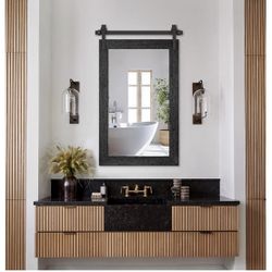 Black Barn Door Style Mirror
