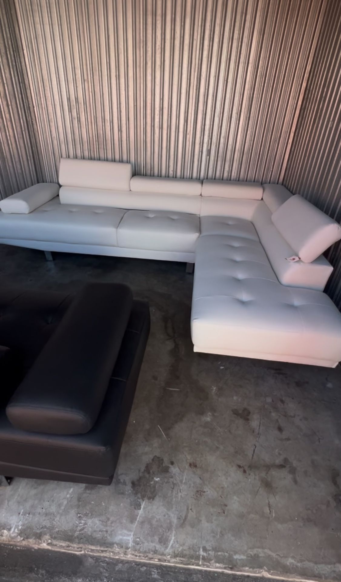 White Leather Sectional Sofa 🚚 Same Day Delivery