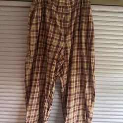 Lucy & Yak Plaid Trouser Pant Size XL