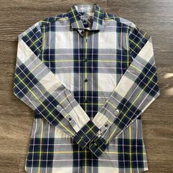 Men’s Express Plaid Button-Up Shirt – M -