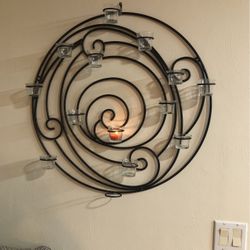Wall Decor With Glass Candle Holders