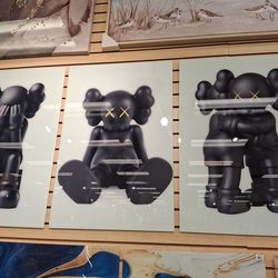 Kaws 3 piece tempered glass wall Art