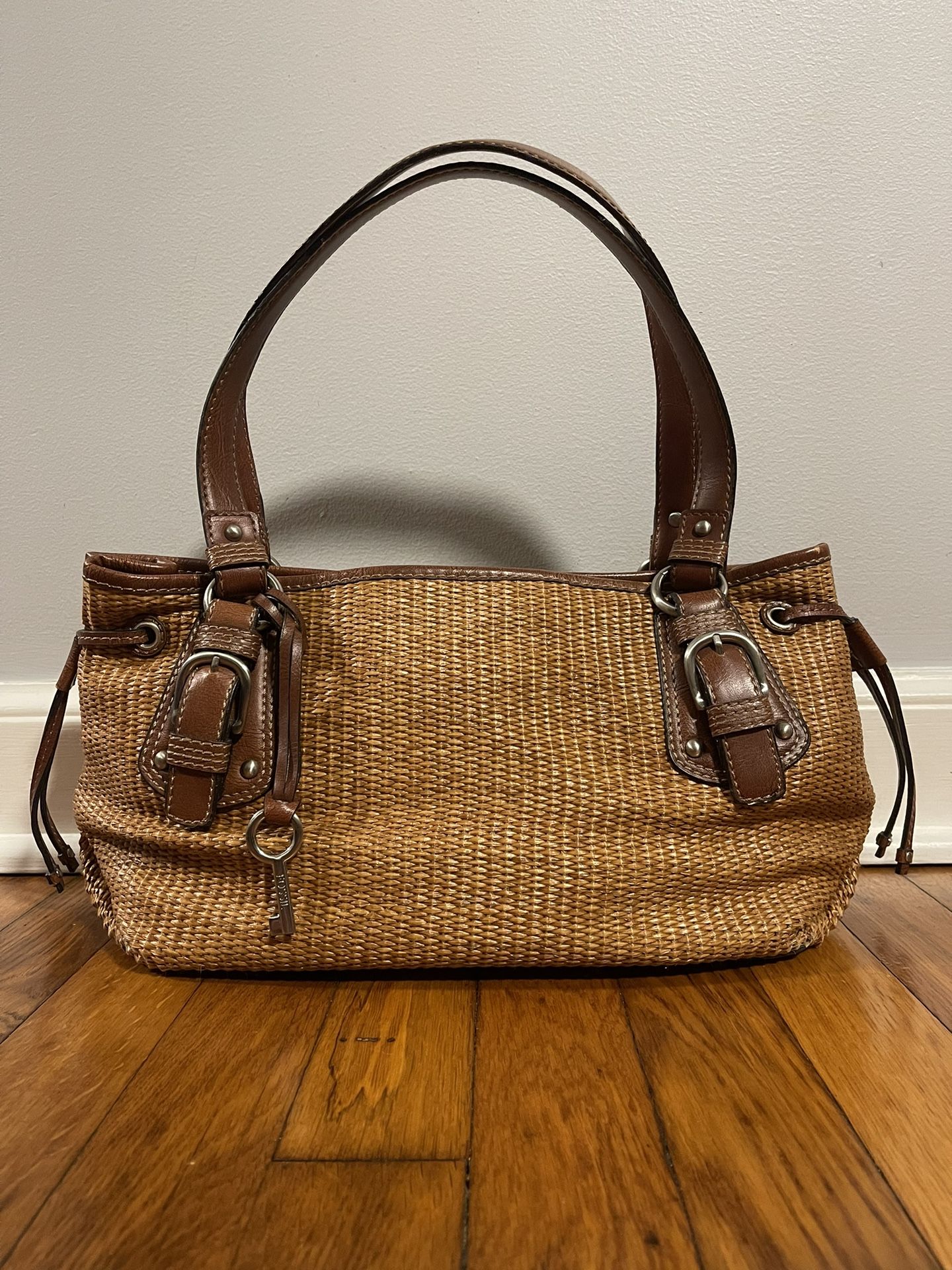 Beautiful Fossil Straw Handbag 