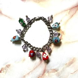 Sterling Silver Colorful Beaded Bracelet 
