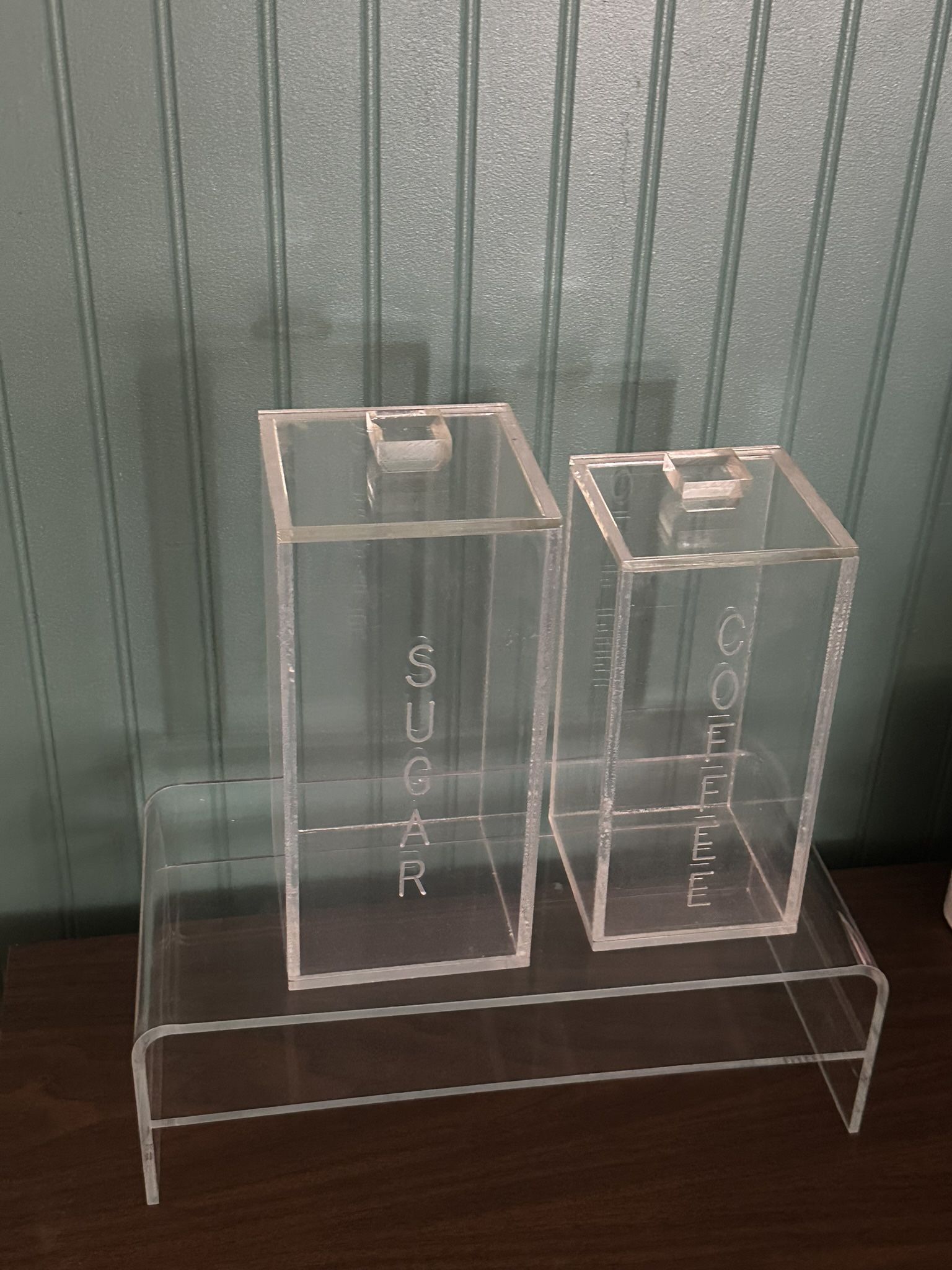 Modern Acrylic Coffee & Sugar Lucid Lidded Containers