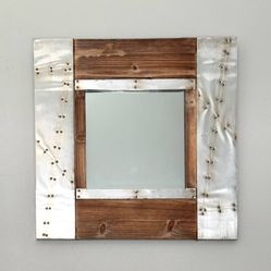 Wood And Metal Decorative Wall Mirror