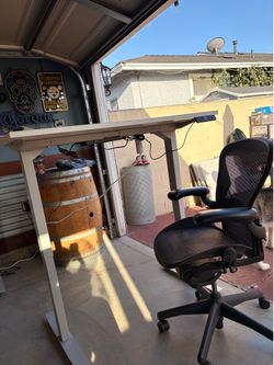 White Height Adjustable Desk