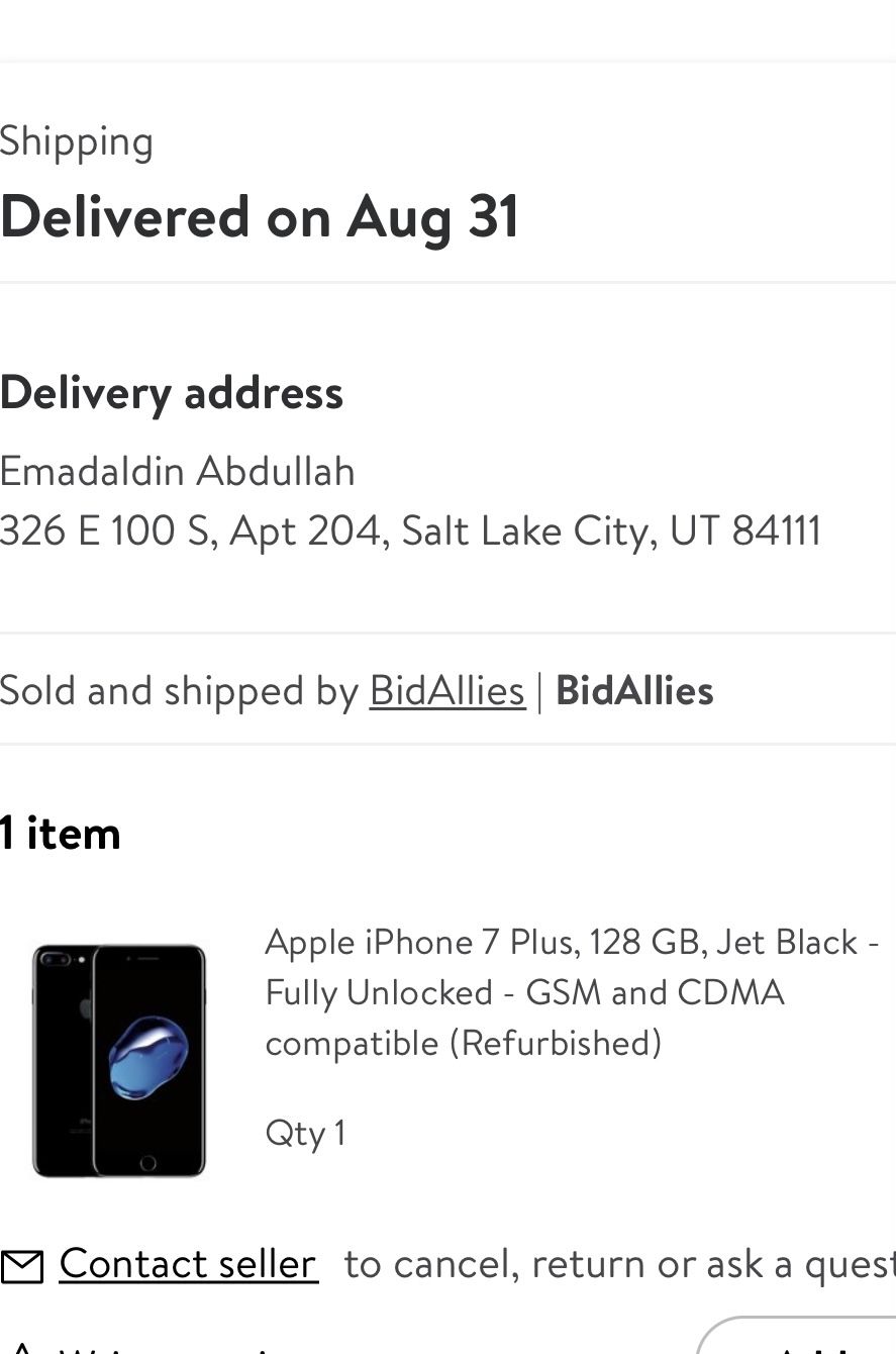 I Phone 7 Plus 128 GB Jet Black Fully Unlocked GSM And CDMA Compatible Refurbished