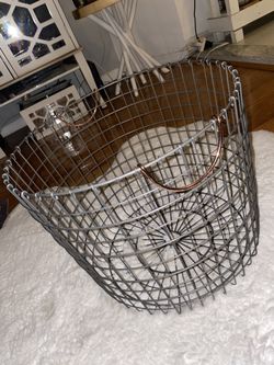 Metal Basket With Rose Gold Handles 