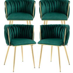 Green velvet chairs