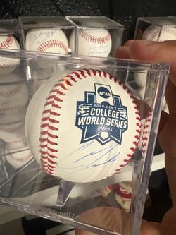Christian Moore signed college World Series baseball Angels baseball