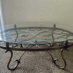 Glass Coffee Table And End Table 