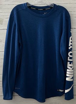 NIKE Dri-FIT Blue Football Long Sleeve Shirt Men’s Size Medium