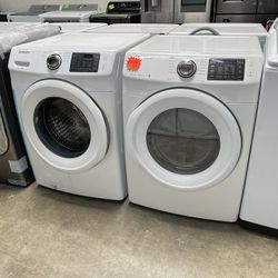 white samsung washer dryer set front load