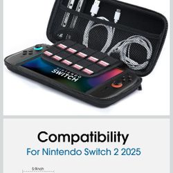 amCase Carrying Case for Nintendo Switch 2 [7.9''] 2025 - Protective Hard Shell Portable Travel Carrying Case Pouch for Switch Console and Accessories