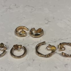 Gold Earrings (3pairs)