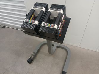 Adjustable Dumbells 5-45lbs+Stand$300firm