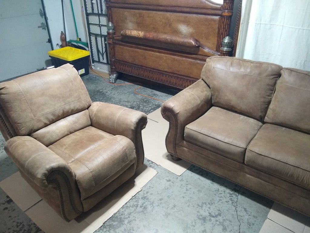 Sofa and Rocking Reclining Chair