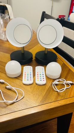 Pair of RGB Circle Lamps with Remotes