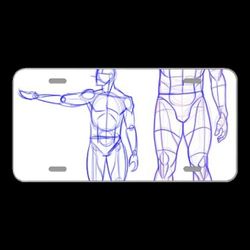 License Plate Novelty Car Front Male Man Masculine Standing Person