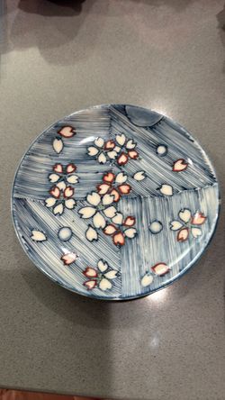 Japanese  Plate with Cherry Blossom Design