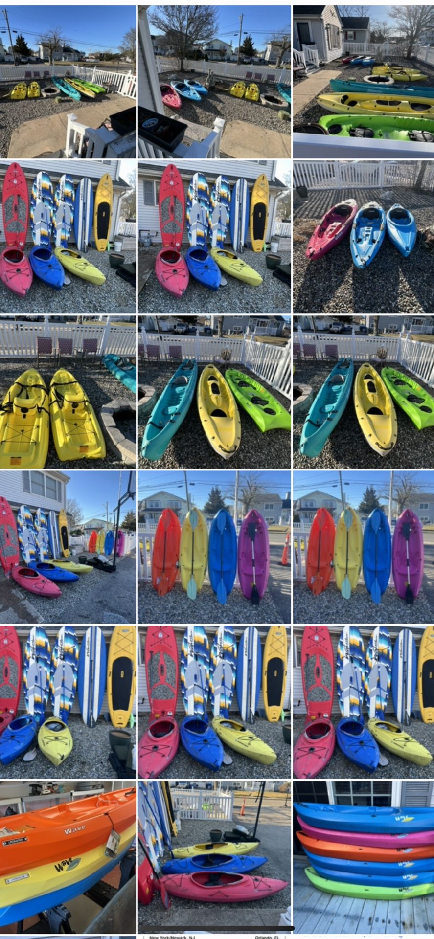 KAYAKS PADDLE BOARDS AND SURFBOARDS  I HAVE THEM ALL PLEASE READ FULL AD!!