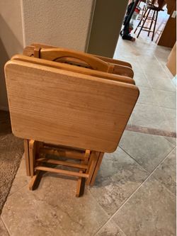 Solid Wood TV Trays With Stand