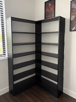 Black 6-Tier Corner Bookshel