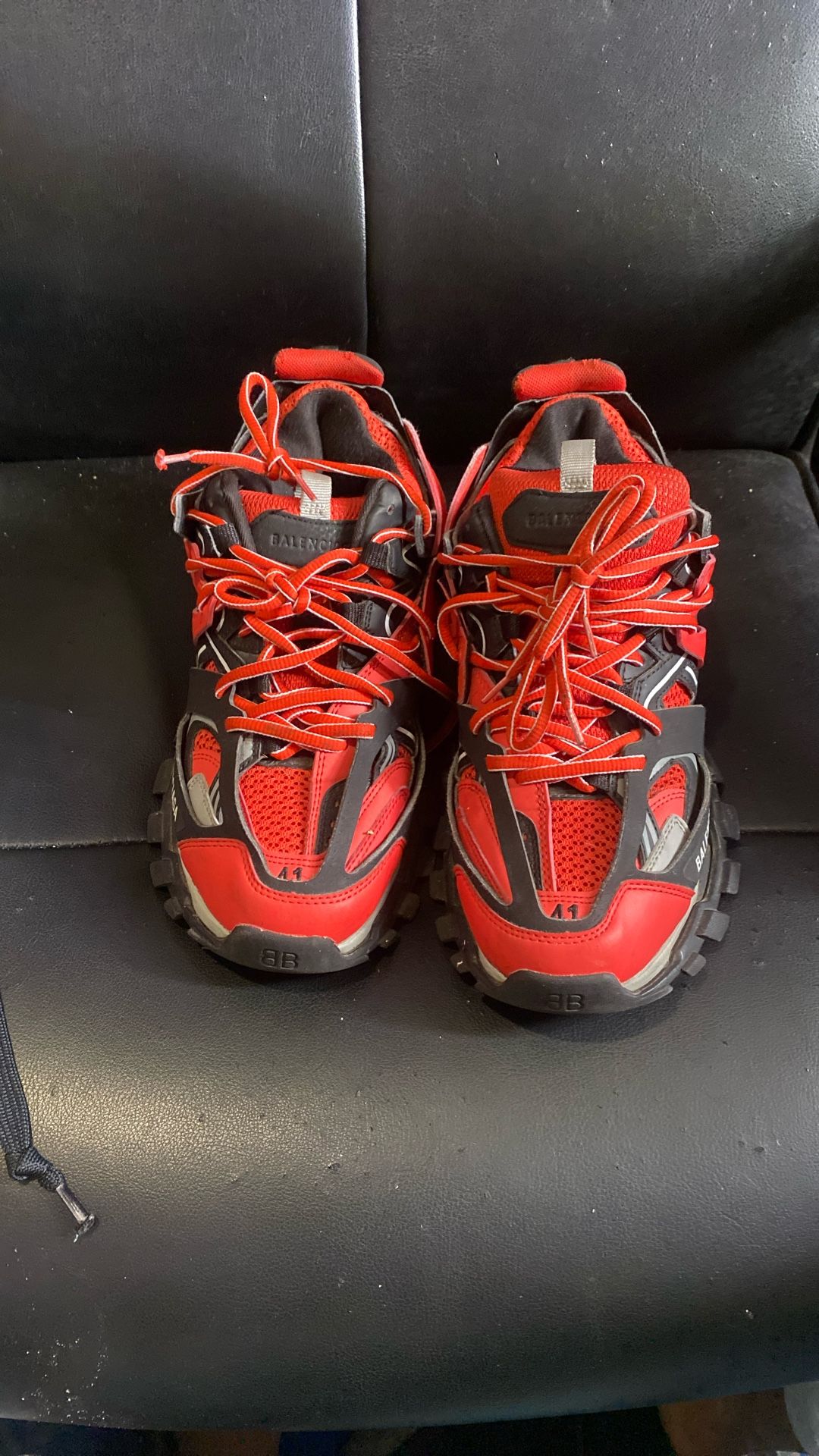 Balencigaga Tracks Red Black And Gray