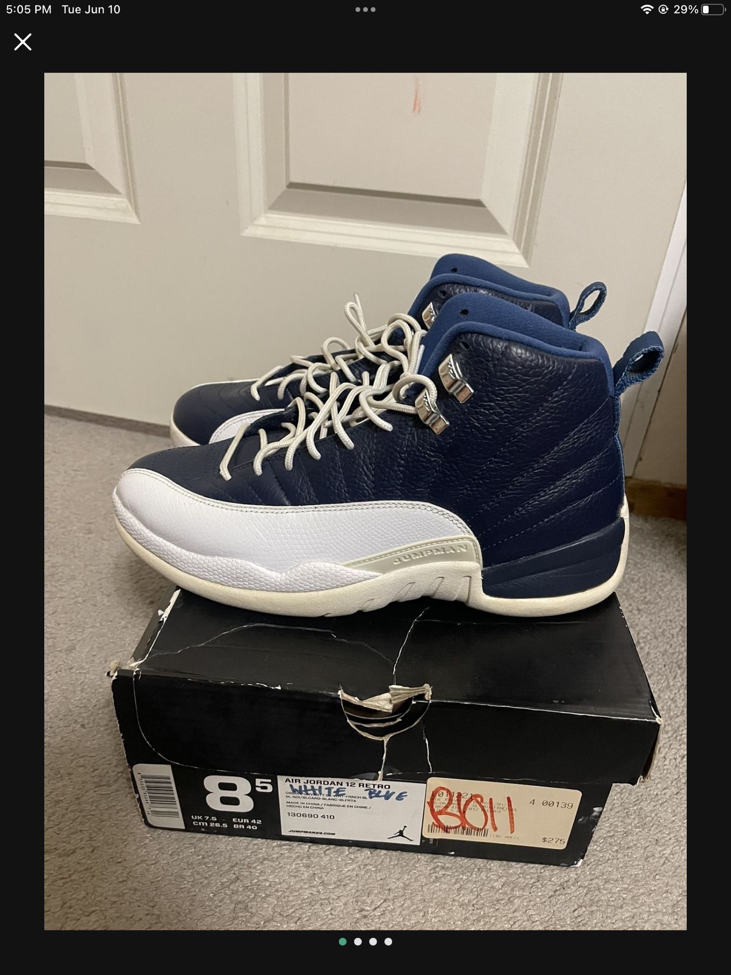 VNDS JORDAN 12 OBSIDIAN SIZE 8.5