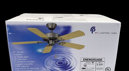 Royal Pacific 42" Ceiling Fan - New in Box - Brushed Nickel