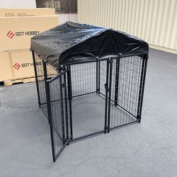 (Brand New) $135 Heavy Duty Kennel with Cover Dog Cage Crate Pet Playpen (4’L x 4’W x 4.5’H) 