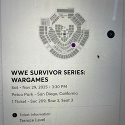 WWE survivor Series Petco Park SD san Diego Tickets Tix 207