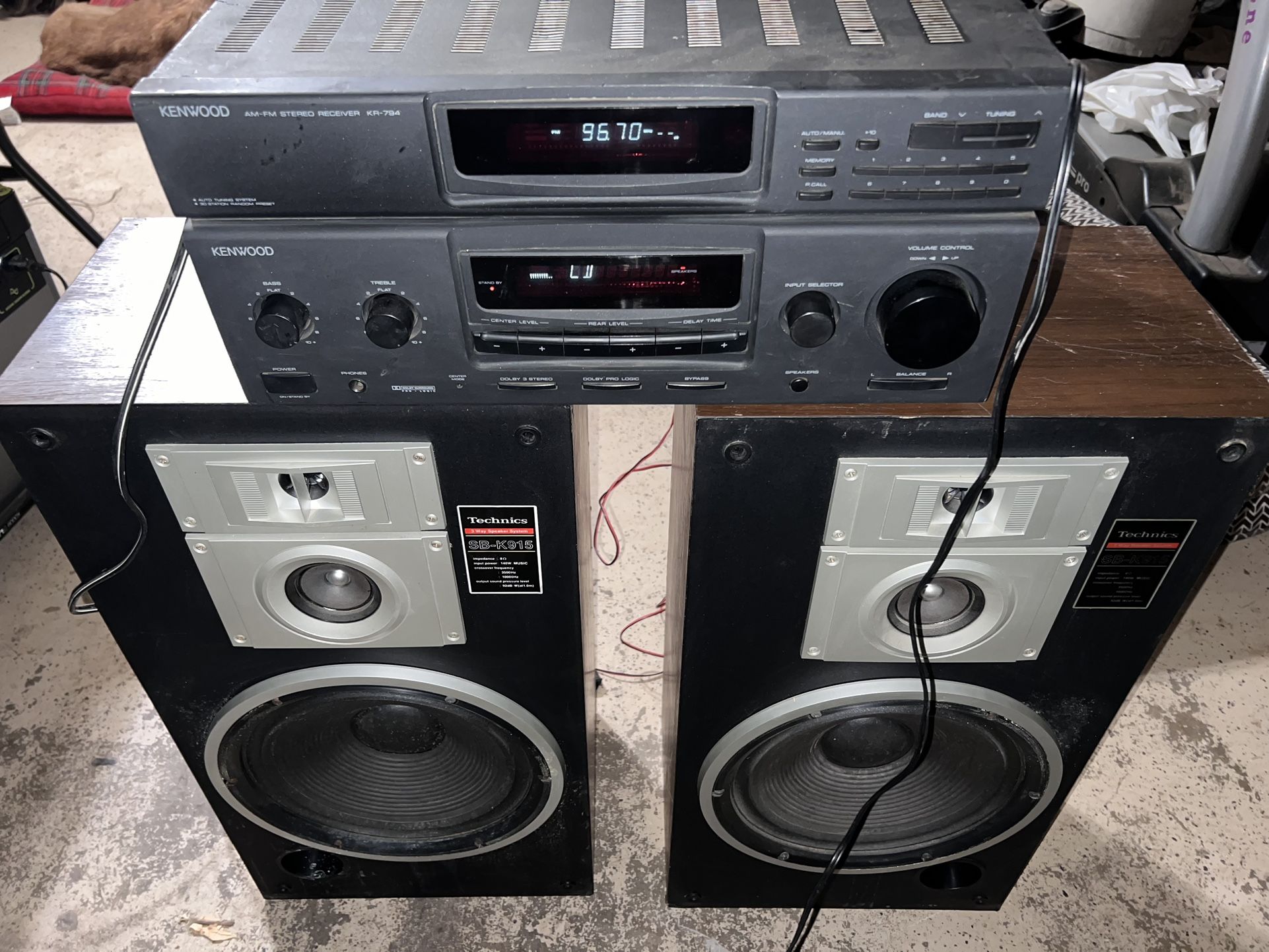 Vintage Speakers And Receiver Kenwood Receiver With Technics Speakers Great Sound Home Speakers MAKE AN OFFER!