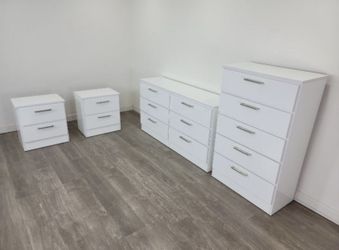 Dresser, Chest And 2 Nightstands - Cómoda, Gavetero Y 2 Mesitas De Noche 