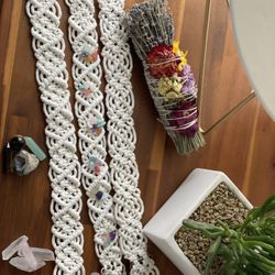 Custom, Macramé, Dog Collars With Crystals 