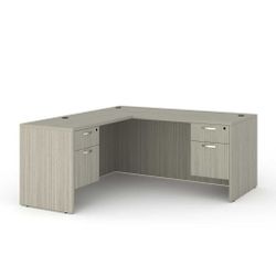 Desk - 66x72 Contemporary L-Shaped Desk w/2 Hanging Pedestals (Available in 6 colors) 