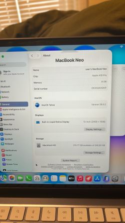 Apple MacBook Neo 13-inch 8GB Memory 256GB Storage