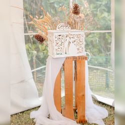 Wooden Wedding Card Box (White)