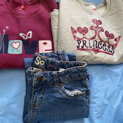 Girls size 7-8 jeans fleece sweatshirts