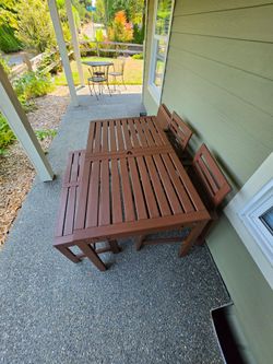 Outdoor table 2 chair + bench + 2  extensions